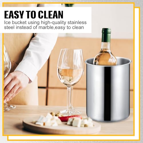 Domensi 6 Pcs Wine Chiller Bucket 750 ML Champagne Bucket Stainless Steel Wine Chillers for Bottles Keeps Cold for Hours C...