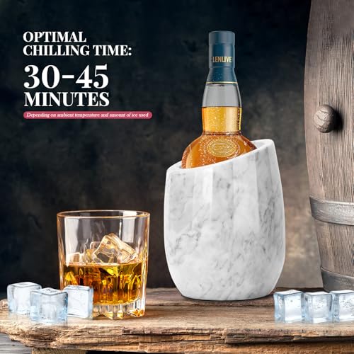 ZORMY Premium Marble Wine Chiller Bucket, Wine and Champagne Cooler, Wine Bottle Ice Chiller, 750ml Bottle Cooler, Home Ba...