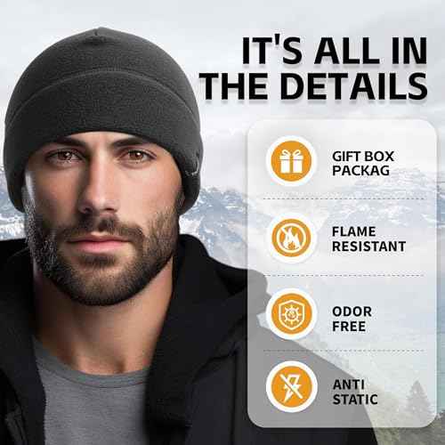 OUTDOOR SHAPING 2 Pack Tactical Fleece Cap Winter Warm Beanie Military Army Watch Cap Gift for Men Women