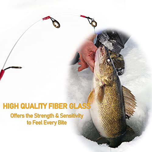 Dr.Fish Ice Fishing Rod and Reel Combo, Ice Fishing Pole Gear Spinning Reel Equipment Set Backpack Chair Jigs Lures Access...