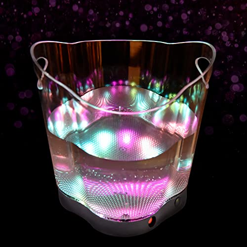 LED Ice Bucket - Portable Colorful Gradient Ice Bucket 6 Liter,Great for Home Bar, Chilling Beer, Champagne and Wine (Four...