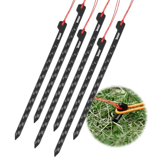 Ultralight Tent Stakes, 4.72 Inch Carbon Fiber Tent Pegs, Lightweight Tent Stakes Backpacking Gear for Camping Hiking (6 P...