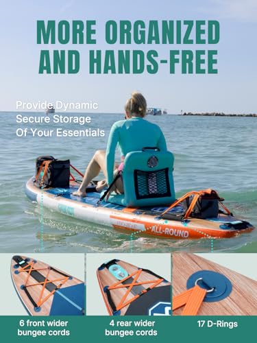 Niphean PRO (Extra Large) Inflatable Paddle Board, 11'6" Stand Up Paddle Board with Pressure Gauge, Inflatable Seat, Multi...
