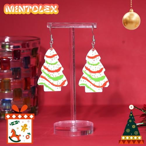 Mintolex Christmas Tree Earrings for Women Acrylic Xmas Drop Dangle Earrings Cute Christmas Holiday Party Costume Jewelry ...