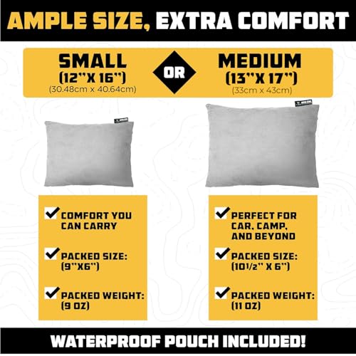 Wise Owl Outfitters Camping Pillow – Memory Foam Travel Pillow for Airplane Sleeping, Hiking, Backpacking & Outdoor Use - ...