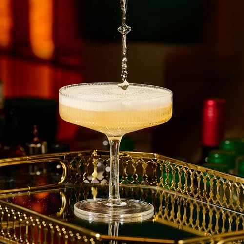 BELLAFORTE Champagne Coupe Glasses, Espresso Martini Glasses | Set of 4 | 7 oz Classic Cocktail Glasses, Fluted Glassware ...