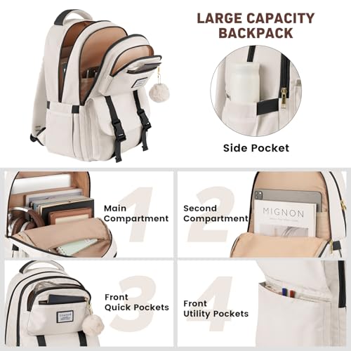 FIUAIE School Backpack for Teen Girls Bookbag: 15.6 inch Cute College Backpacks for Women Laptop Back Pack Stylish Teens B...