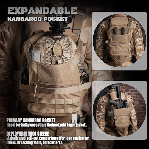 CLTAC ABP Tactical MOLLE Hydration Backpack Military Assault Vest Back Panel Pack for Men Training Hiking Airsoft with 2.5...