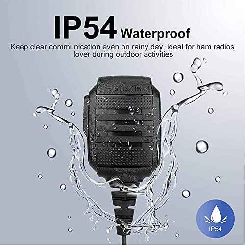 Retevis IP54 Waterproof Shoulder Speaker Mic,Compatible with Retevis RT22 RT68 H-777 RT21 RT86 RB29 RT19 RT15 NR10 RB68 RB89 BAOFENG UV-5R BF-F8HP 5RM 888S Kenwood SAMCOM pxton Walkie Talkie (10 Pack)