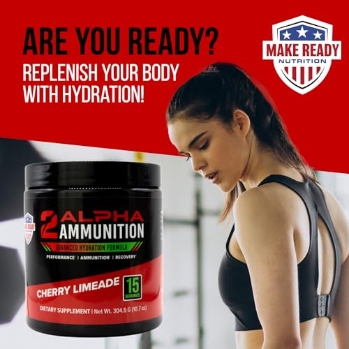 MAKE READY NUTRITION 2ALPHA Ammunition Cherry Limeade - Hydration, Energy Drink, and Immune Support with Vitamin C, Calciu...