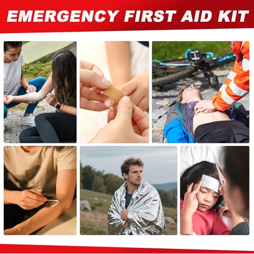 DWCHECK Mini First Aid Kit,132 Piece Small Waterproof Emergency Medical Kit for Travel, Car, Home, Office, Camping, Hiking...