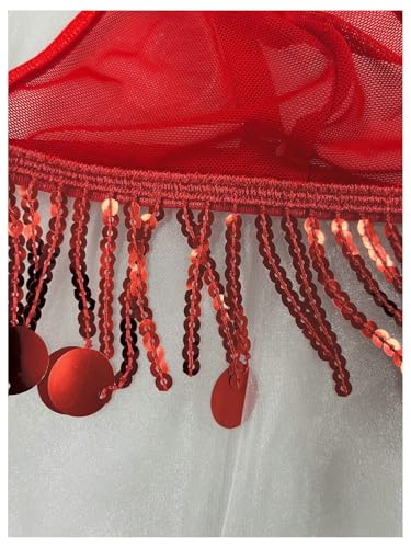 OYOANGLE Women's Sequin Lingerie Rave Outfits for Festival High Waist Split Maxi Skirt Set