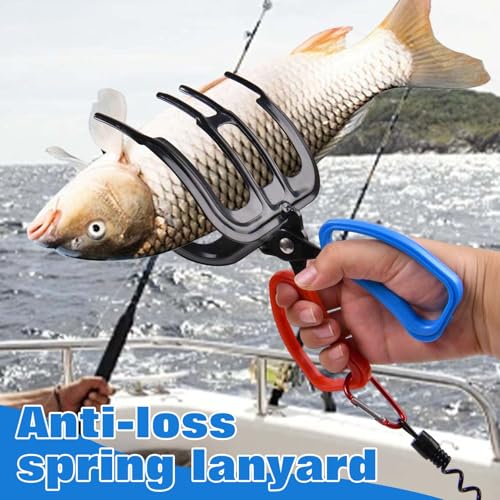 LEONTOOL 3 Claw Fish Grippers for Fishing, Non-Slip Lightweight Fishing Pliers Gripper, Metal Fishes Control Clamp Claw wi...
