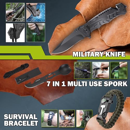 Gifts for Men Christmas Survival Kit 17 in 1, Survival Gear and Supplies for Adult Teen Men, Survival Case, 2025 Xmas Holi...
