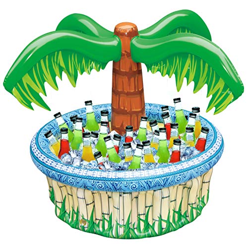 JOYIN 28” Inflatable Palm Tree Cooler, Luau Hawaiian Tropical Beach Themed Party Decorations, Blow Up Palm Trees Cooler Ou...