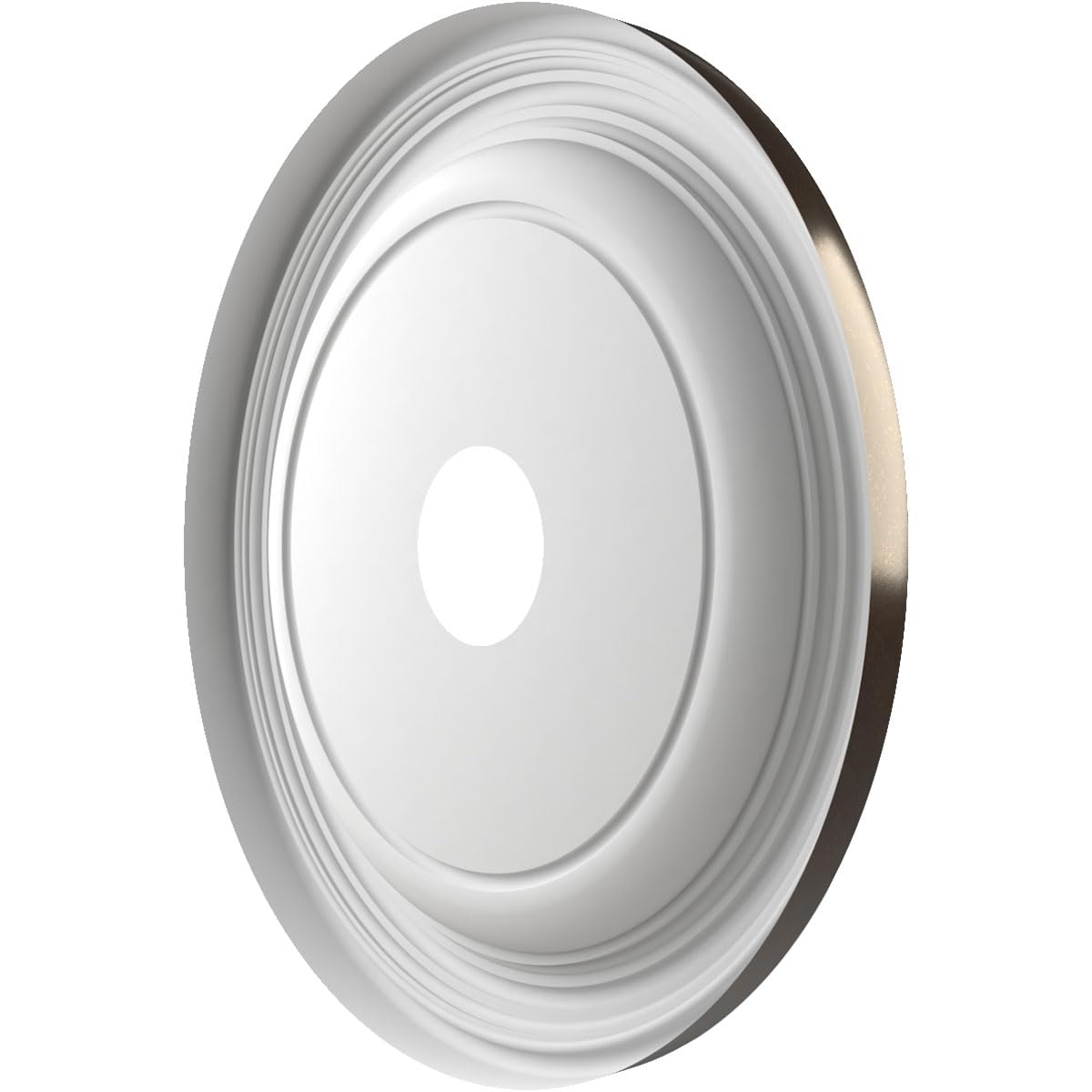 19Od X 3 1/2Id X 1 1/2P Traditional Thermoformed Pvc Ceiling Medallion (Fits Canopies Up To 11 1/2), Universal Metallic Rustic M