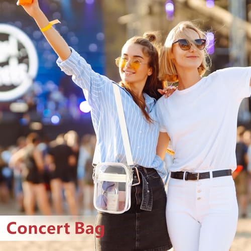 PACKISM Clear Bag for Stadium Events - Small Clear Purses for Women Crossbody Messenger Bag for Concerts Sporting Events