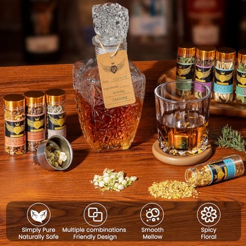 JenChrysm Whiskey Infusion Kit - Alcohol Infusion Kit to Make Your Own Flavored Drink, Whiskey Making Kit with Natural Ing...