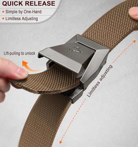 Men Stretch Belt,Nylon Rigger Web EDC Holster Belt for Gift Men Hiking Tactical Military Heavy Duty 1 3/8"