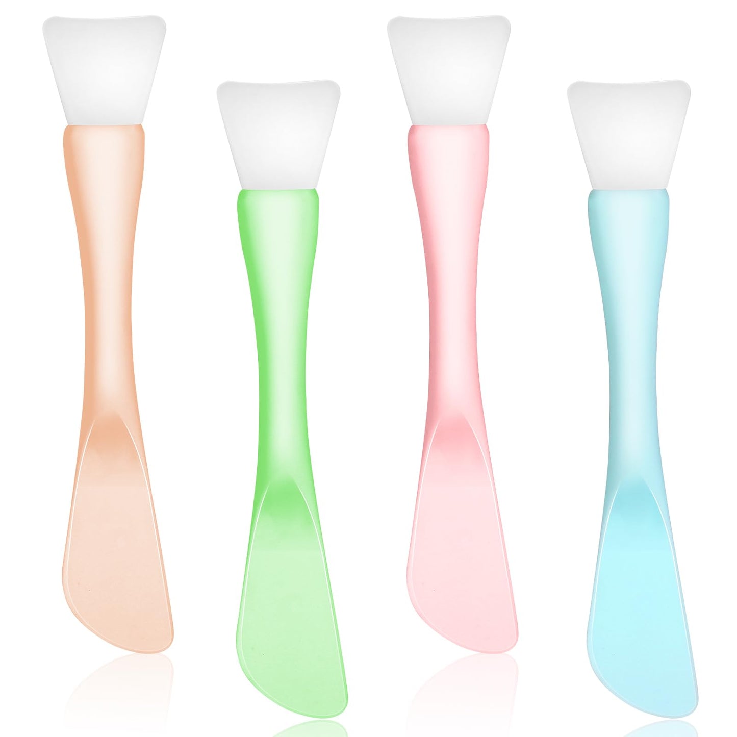 4 Pcs Face Mask Brush, Mask Applicator Tools, Beauty Spatula Soft Silicone Double Head Facial Makeup Brush for Facial Mud, Clay,