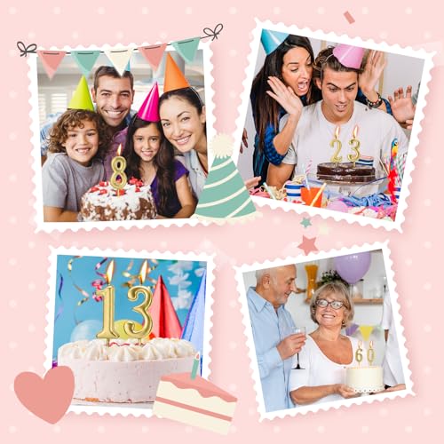Beanlieve 10-Pieces Numeral Birthday Candles - Cake Numeric Candles Number 0 1 2 3 4 5 6 7 8 9,Used for Cake Decoration on...