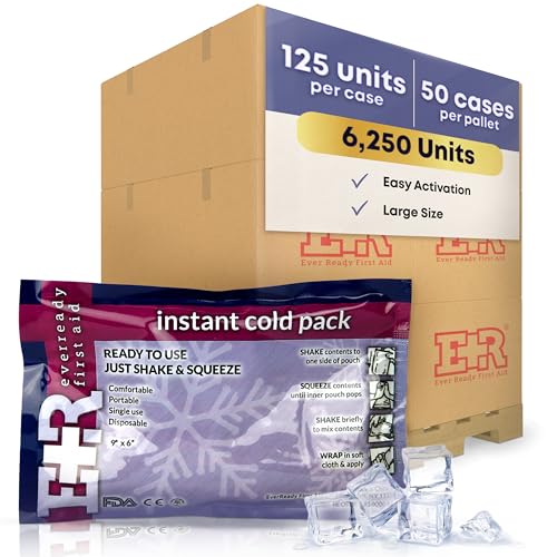 Disposable Cold Compress Therapy Instant Ice Pack for Injuries – Fast-Acting Cold Therapy – 4.5" x 7" – Pallet of 50 Cases...
