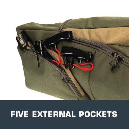 Allen Company Titan Copperhead Crossbow Case - Tricot Design - Fits 15-Inch Scoped Narrow Limb Crossbows - Pockets for Bolts, Quivers, and Other Archery Accessories - Olive/Tan - 38" x 16"