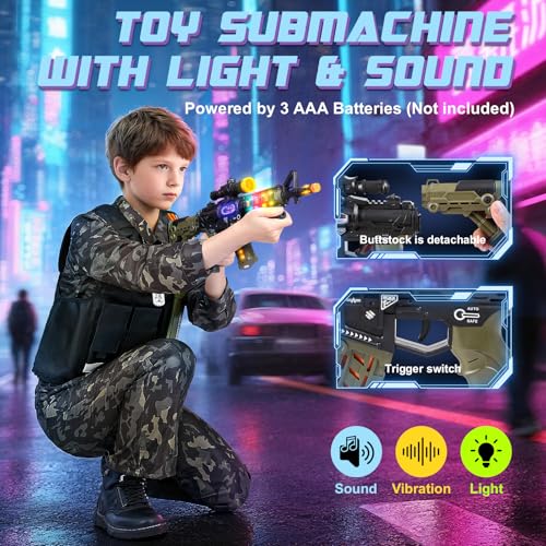 Metemot Kids Army Costume for Boys, Military Soldier Costume with Army Toys, Boys Halloween Costumes with Army Vest, Soldi...