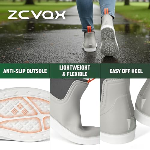ZCVQX Women's Deck Boots Waterproof Ankle Rain Boots Outdoor Fishing Garden Boots for Women Anti-Slip Lightweight Comforta...