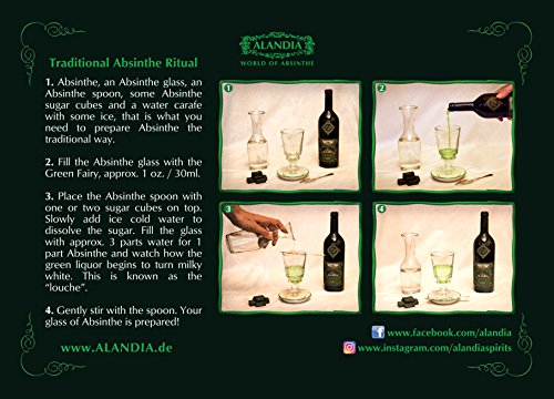Absinthe Fountain Set Petite by ALANDIA | 1x Fountain | 2X Reservoir Glasses | 2X Spoons | 1x Sugar Cubes | Drink Absinthe...