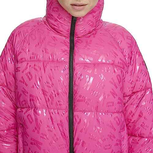 DKNY womens Performance Repreve Fill Boxy High Low Puffer