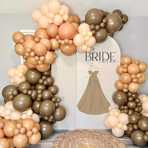 Brown Party Balloons,50pcs 12 Inch Retro Brown Sand White Balloon Coffee Cocoa Tan Neutral Balloons Apricot Beige Nude Bal...