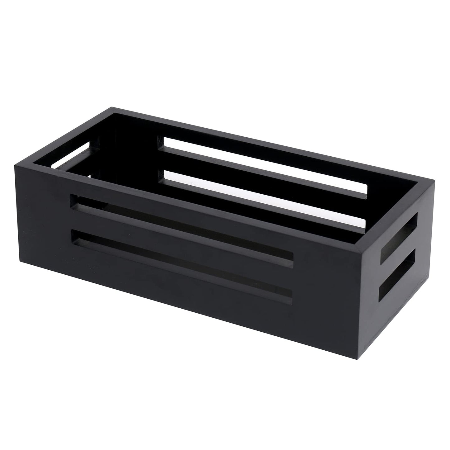 Black Decor Box Wooden Toilet Tank Paper Basket with Handles for Organizing,Bathroom Decor Box for Toilet Paper Storage
