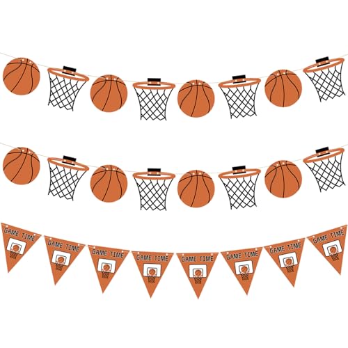 Yancan Basketball Party Decorations, Basketball Game Sports Theme Party Banner for Boy Birthday Party Supplies
