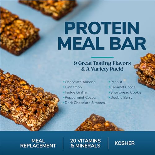 WonderSlim Meal Replacement Protein Bar, Caramel Cocoa, 15g Protein, 20 Vitamins & Minerals, Gluten Free (7ct)