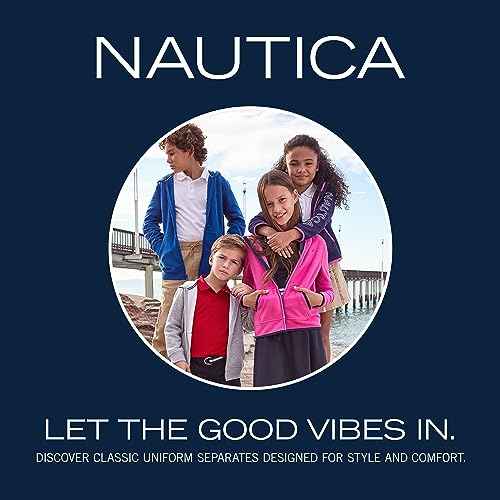 Nautica boys Long Sleeve Sensory-friendly Fleece Full Zip Hoodie