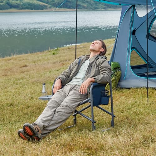 TIMBER RIDGE Aluminum Oversized Camping Chair, Lightweight Portable Directors Chair with Side Table Detachable Side Pocket...