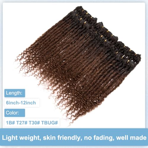 Originea 0.6cm 6-18 Inch 100% Human Hair Dreadlock Extensions Curly Ends Loc Extensions Human Hair For Women/Kids Handmade Permanent Loc Extensions Can Be Dyed Bleached Curled T30# 10 inch 30 Strands