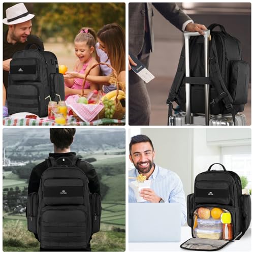 MATEIN Lunch Backpack for Men Work, 15.6 Inch Tactical Backpack with Lunch Compartment, Large Laptop Backpacks with Insula...
