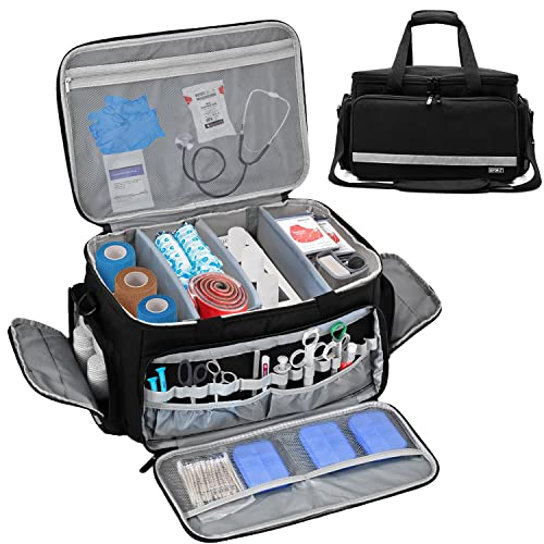 LEFOR·Z Home Health Nurse Bag Medical Bag Empty First Aid Storage with Detachable Divider Medical Supplies Bag for Nursing...