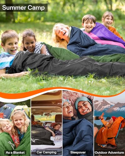 Sportneer Sleeping Bag, 3 Seasons Warm Cold Weather Sleeping Bags for Adults Kids Boys Girls with Compression Sack- Lightw...