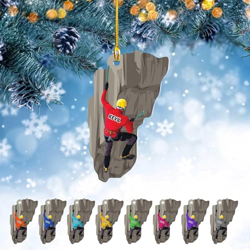GABITA Personalized Rock Climbing Ornament, Custom Name 2D Flat Rock Climbing Christmas Ornament, Gift for Climbers
