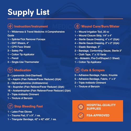 Adventure Medical Kits Mountain Series Medical Kit - Explorer - Emergency Medical First Aid Kit - For 4 People for 7 Days...
