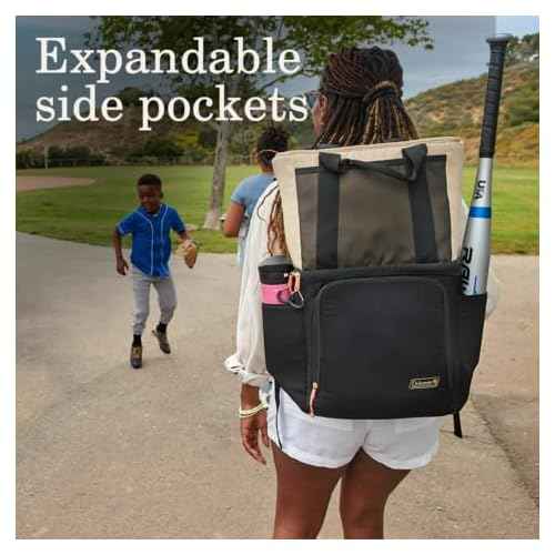Coleman Now Backpack/Tote Bag Cooler, 20/24 Can Cooler with Leak-Proof Liner & Large Pocket Compartments, Made from 100% Recycled Fabric, Great for Moms, Weekends, Travel, Picnic, Beach, & More