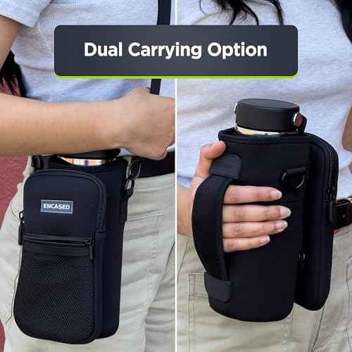 Insulated Carrier Bag Designed for YETI Rambler 26oz Water Bottle with Large Storage Pocket, Hand Strap and Padded Shoulder Sling, Travel Sleeve for Phone Storage and Accessories (Neoprene)