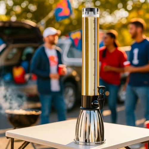 OGGI Beer Tower 88oz - Beverage Dispenser with Spigot & Ice Tube, Margarita Tower, Mimosa Tower, Perfect Drink Dispensers ...