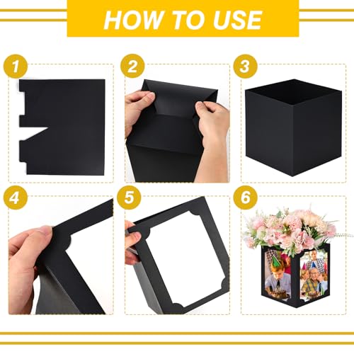 Tongnian 12 Pcs Picture Centerpieces for Table - 6/7 Inch Photo Display Frame & Hollow Picture Props Box for Christmas, We...