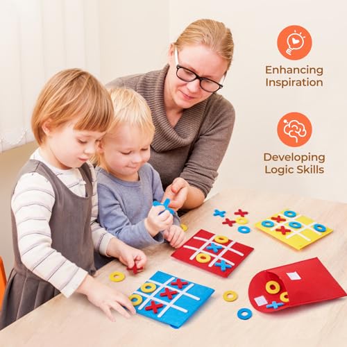 JoyCat Tic Tac Toe Mini Board Game Toy for Kids and Family,Birthday Party Favors,Goody Bag,Fun Indoor Game Night Activity,...