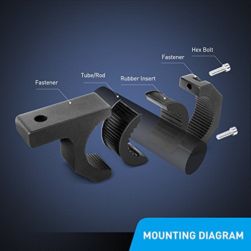 Nilight 12 Inch 72W LED Light Bars Spot Flood Combo Off-Road Light Mounting Bracket Horizontal Bar Tube Clamp With Off Roa...