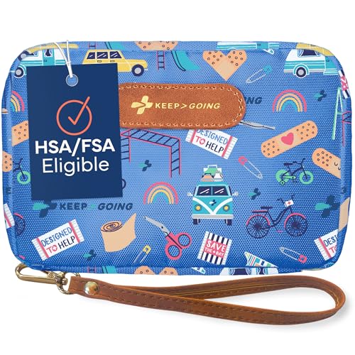 KeepGoing Travel First Aid Kit for Kids – 130 Pc. for Car, Home, Purse, Diaper Bag & Backpack with Latex-Free Bandages - M...